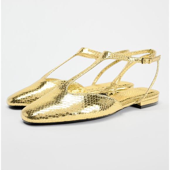 RARE!!! ZARA Front Strap Flats NWT - Picture 14 of 16